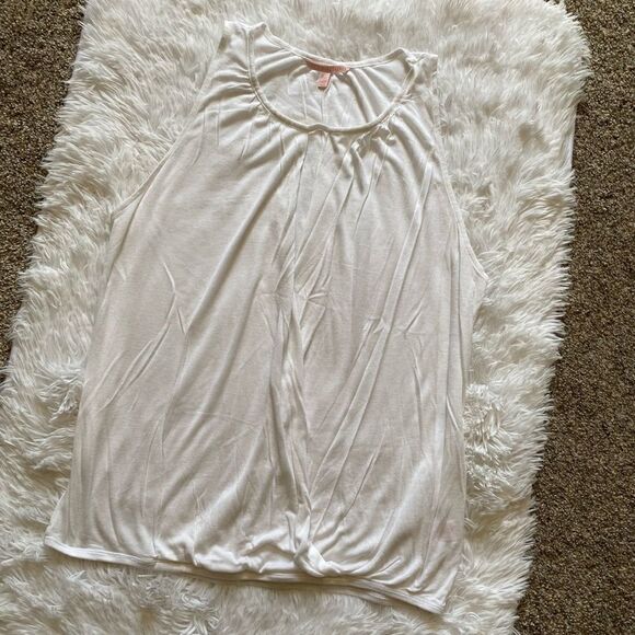 Victoria’s Secret White Modal Sleeveless Wrap Front Top Size Medium - Picture 1 of 7